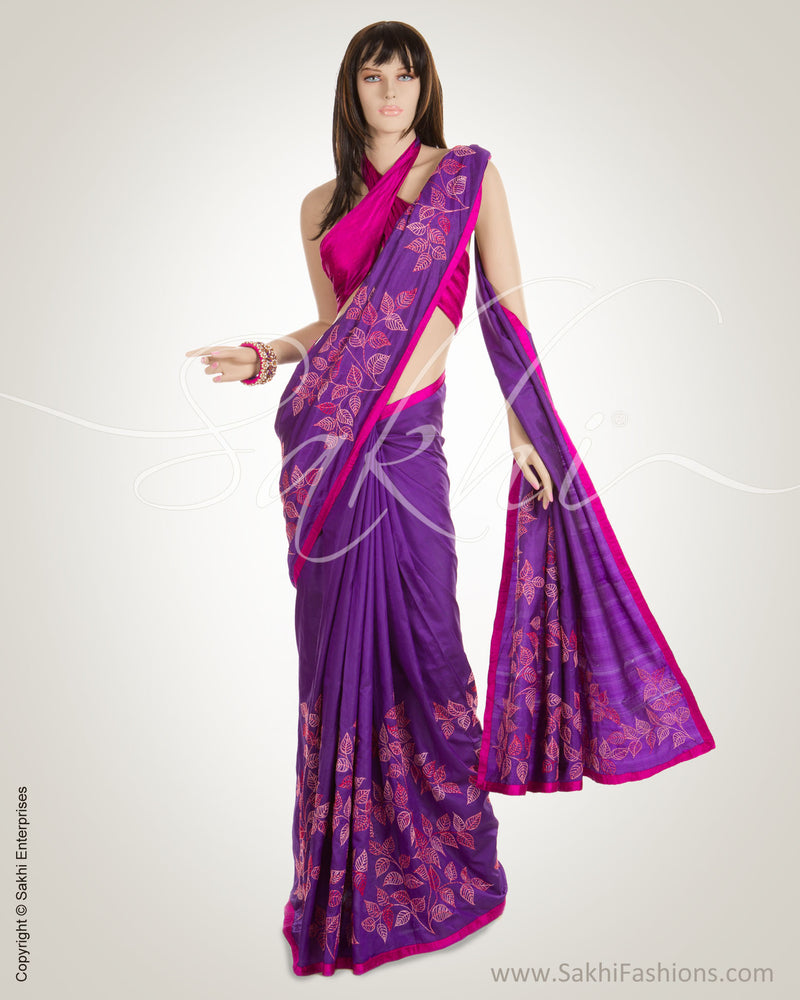 Purple & Pink Pure Silk Saree
