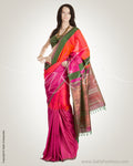 Pink & Green Pure Kanchivaram Silk  Saree