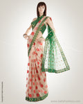 Beige & Green Pure Uppada Silk  Saree