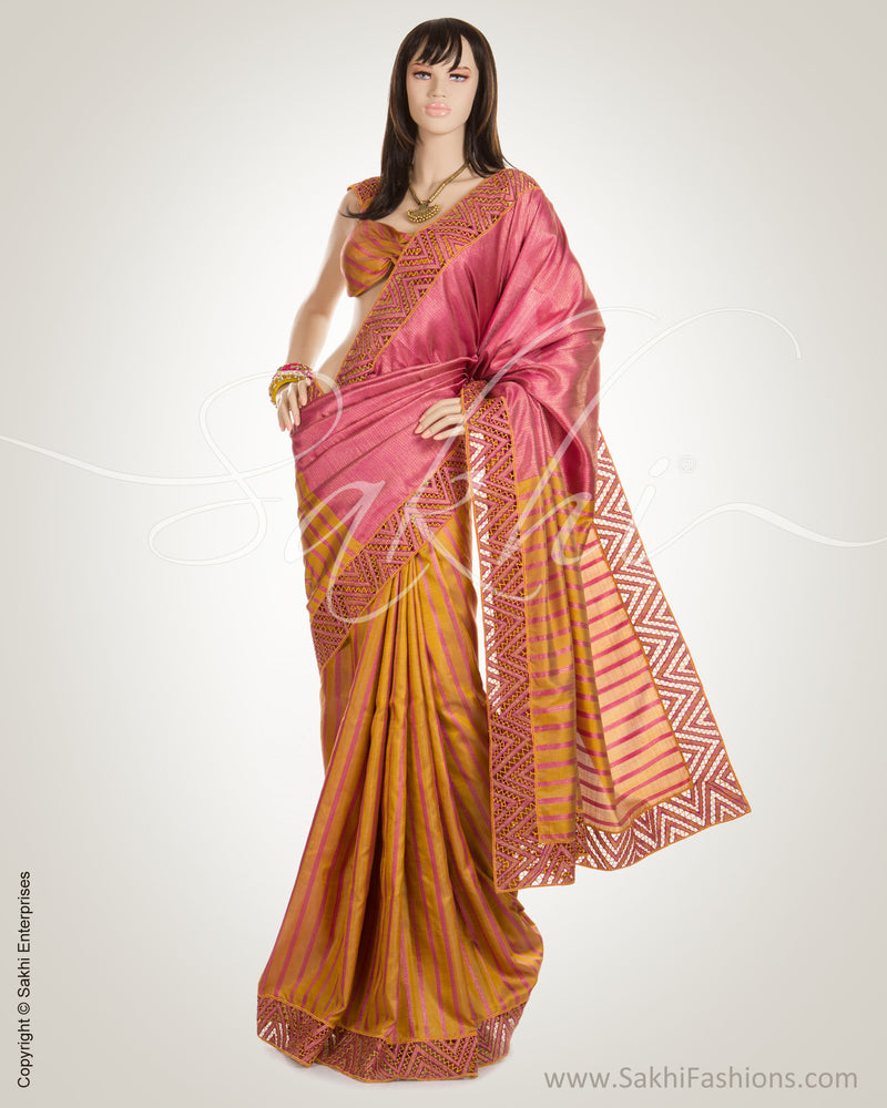 Green & Peach Pure Kanchivaram Silk  Saree