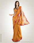 Mustard & Maroon Pure Tussar Silk Saree