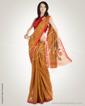 BGN-20325 Mustard & Red Pure Tussar Silk Saree