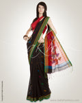 BGN-20329 Black & Red Pure Tussar Silk Saree