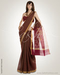 Maroon & Gold Pure Tussar Silk Saree