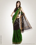 Black & Green Pure Uppada Silk  Saree