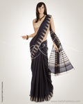 Black & Beige Pure Tussar Silk Saree