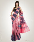 Pink & Purple Pure Tussar Silk Saree