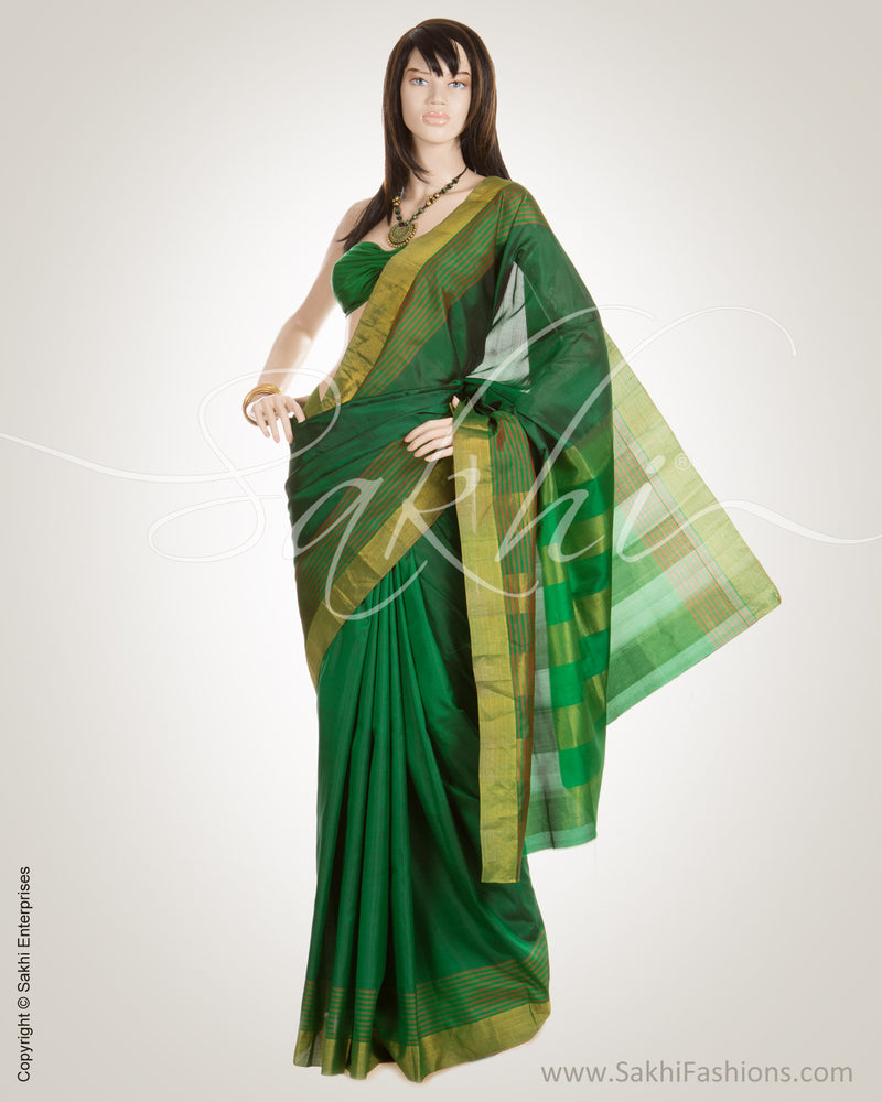 BGN-4815 Green & Gold Pure Uppada Silk  Saree