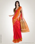 Peach & Mustard Pure Uppada Silk  Saree