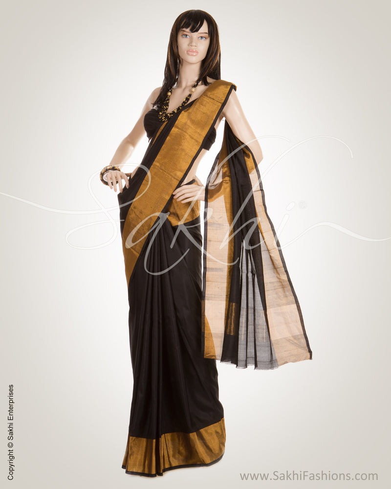 Black & Gold Pure Uppada Silk  Saree