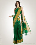 Green & Gold Pure Silk Saree