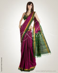 Purple & Green Pure Uppada Silk  Saree