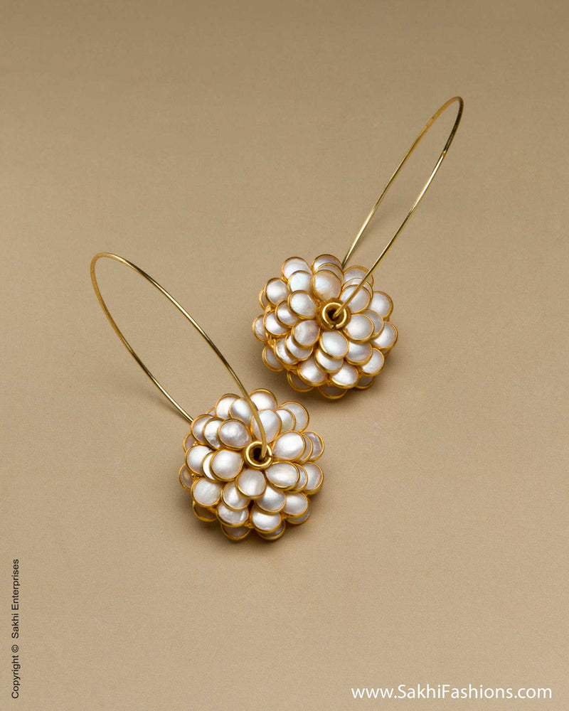 AJ-0031 White Bali Earring