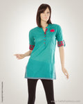Green & Pink Cotton Kurti