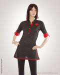 Black & Orange Cotton Kurti