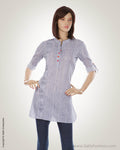 White & Blue Cotton Kurti