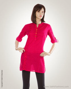 Pink & Multi Cotton Kurti