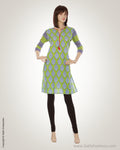 Green & Multi Cotton Kurti