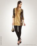 WW-0027 - Beige & Black Brocade Kurti