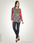 WW-0028 - Blue & Multi Pure Cotton Top