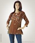 WWO-15652 - Green & Multi Net Top