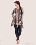 WWO-2231 - Beige & Black Pure Cotton Top
